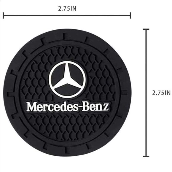 Mercedes Benz cup Coasters in black. Set of 2 NWT - Picture 3 of 10